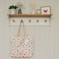 Hearts & Roses Print Tote Bag